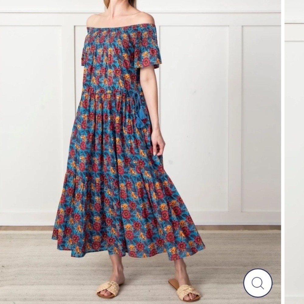 Printfresh Eyes on You Dress Women Blue Monkey Floral Tiered Maxi XXS